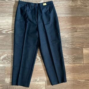 Vtg Woolmark Tweed 100% Wool High Rise Fully Lined Black/Gray Check Wms Trouser